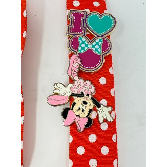 Disney WDW Minnie Mouse Lanyard with Pins Princess Elsa Tinkerbell Set of 6 Pins - Picture 5 of 6